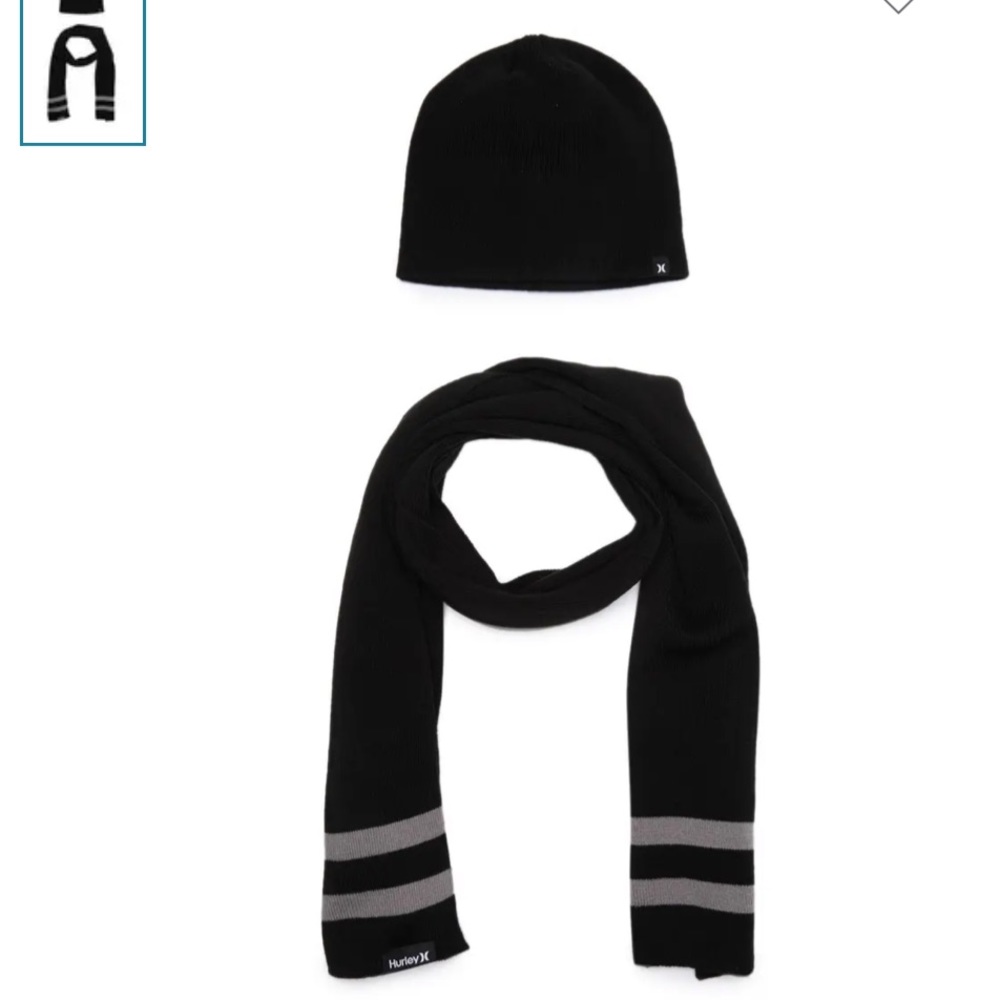 NWT Hurley New Yorker Beanie & Scarf 2-Piece Set